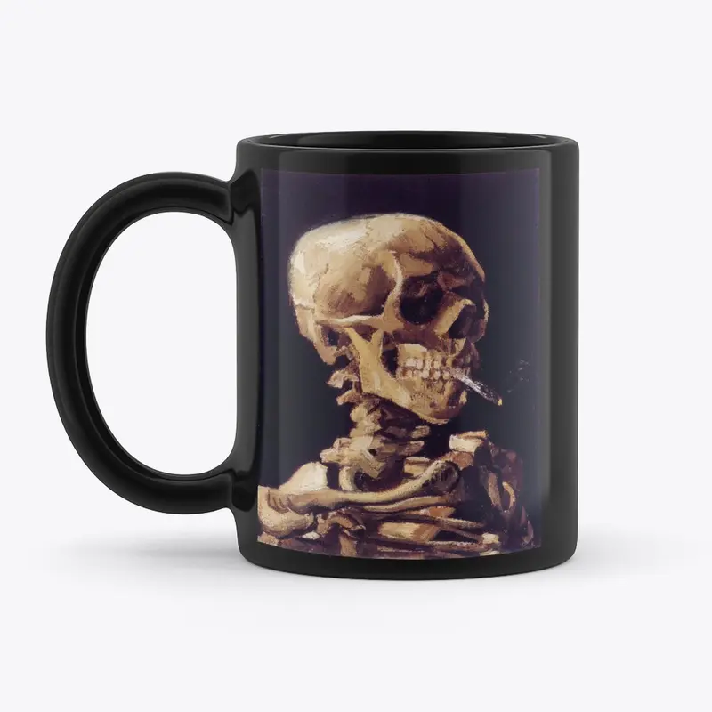 Skull with a Burning Cigarette Mug